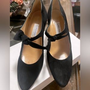 Calvin Klein Black Suede Mary Jane Pump